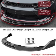 Carbon Fiber Style Front Lip Splitter For 15-23 Dodge Charger Srt Non-widebody