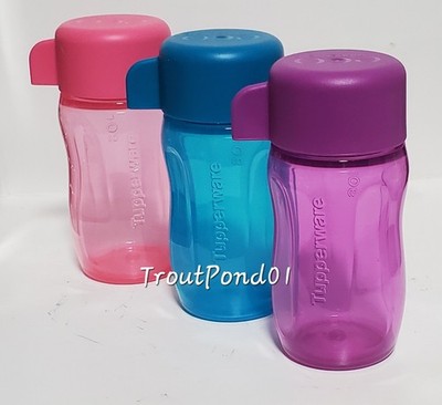 TUPPERWARE Eco Bottles Set 3 Extra Mini 90 mL Purple Blue Pink Candy Bottle