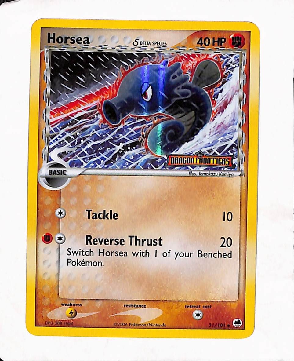Horsea 31/101 Uncommon Dragon Frontiers Pokemon Stamped