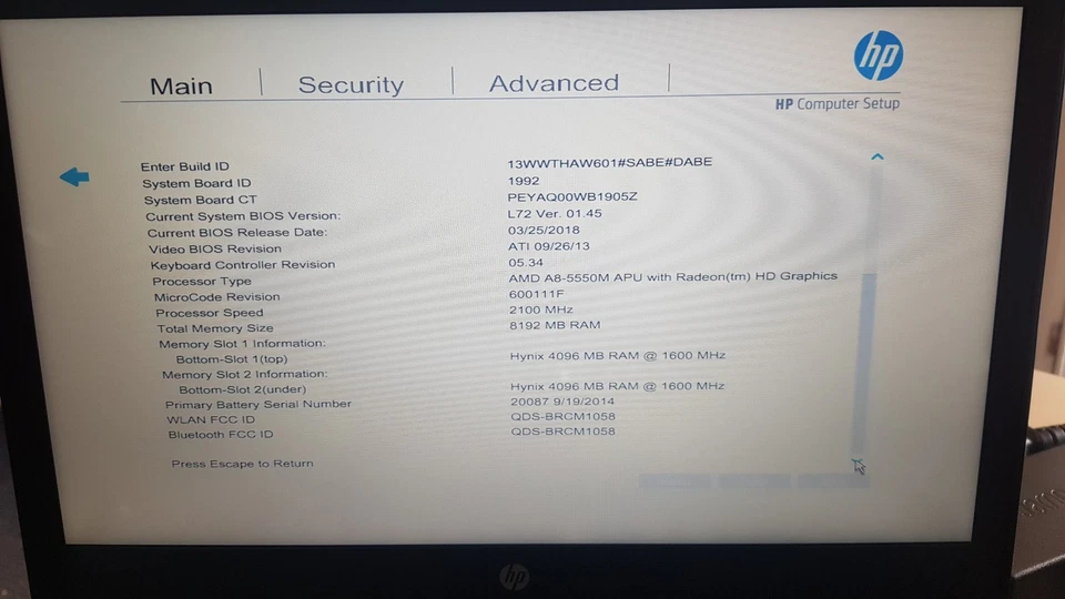 READ!! HP probook 645 g1 14" Laptop AMD A8-5500M 8GB No HDD - Image 2 of 4
