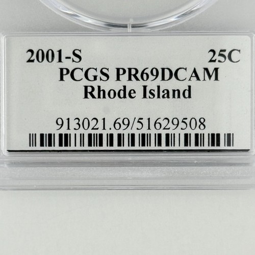 Rhode Island Quarter PR 69 DCAM PCGS Clad 2001 25c RI State Flag Label Free Ship - Picture 4 of 8