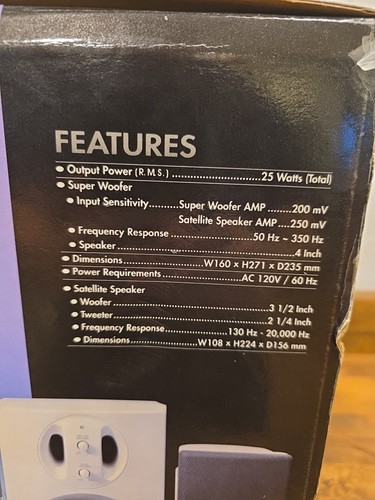 Vintage 90's Computer Speaker System With Subwoofer Eastern AX-4106 New In Box - 第 3/6 張圖片