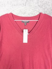 NWT Banana Republic Pullover Mens M Red V Neck Cotton Cashmere V Neck