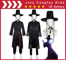 Kids Boys K-Pop Demon Hunters Saja Boys Jinu Cosplay Costume & Hat Christmas