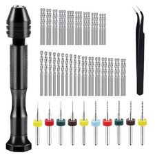 Dianrui 60 PCS Pin Vise Hand Drill Set 60pcs Set, Black