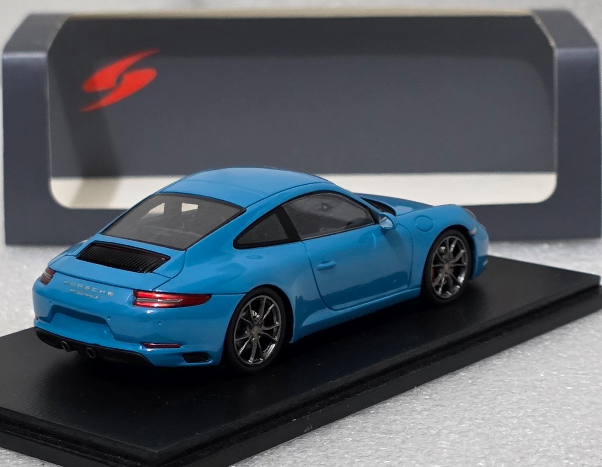 Miniature Herpa 1/43 Porsche 911 Carrera S Cabriolet Bleu, Voiture Diecast Occasion