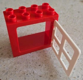 LEGO DUPLO - RED WALL WHITE WINDOW - 10593 - VINTAGE FIRE STATION