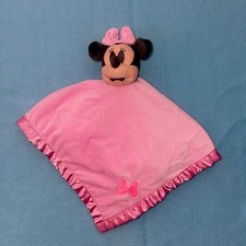 Disney Minnie Mouse Pink Satin Trim Baby Babies Security Blanket Lovey