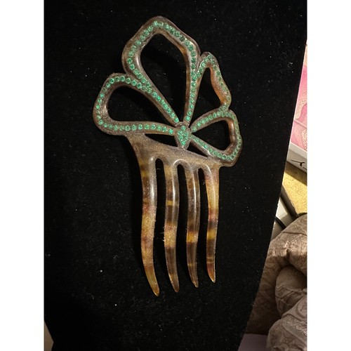 Art Deco Celluloid & Rhinestone Hair Comb