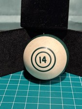 Vintage Pool Billiard Ball 14 Double Rings Circles 2.25 In Green White Fourteen