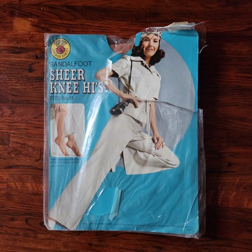 Vintage Shop Rite Sheer Knee Hi's 8.5-11 Beige Sandalfoot Hosiery