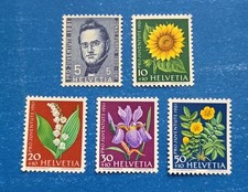 Switzerland Stamps, Scott B308-B312 Complete Set MNH