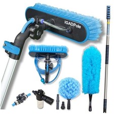 Pole 24ft Washing Kit: Water-fed Brush with Soap Dispenser, Cobweb 24 ft Pole