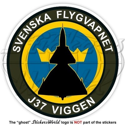 Saab 37 VIGGEN SWEDEN J-37 Swedish Air Force J37 Flygvapnet 90mm Sticker Decal