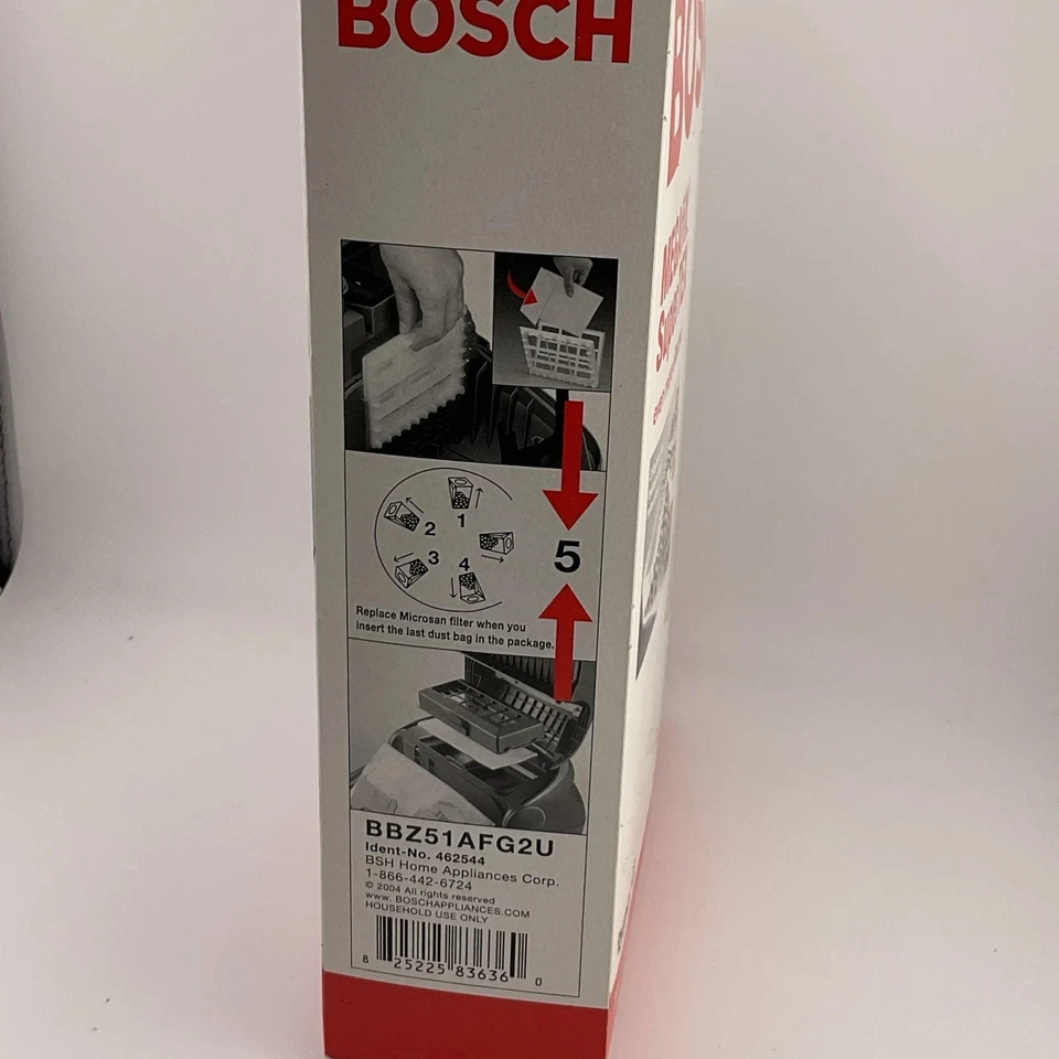 SEALED BOSCH Part #462544 MEGAfilt SuperTEX 5 Pack Vacuum Bags. Genuine - Image 2 of 4