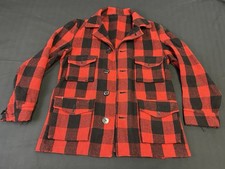 Vintage 1930s Woolrich Buffalo Plaid Belt Back Mens Coat Jacket AS IS