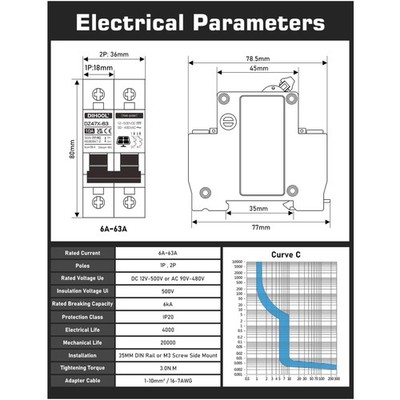 Solar Disconnect 30A 2 Pole Breaker