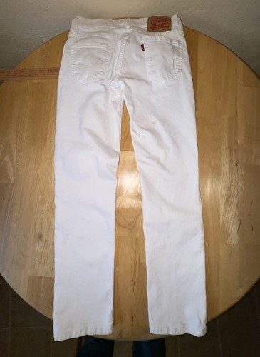 Levi's 511 Herren Größe 30 x 30 weiß Denim Jeans Hose Zip Fly - Bild 5 von 8