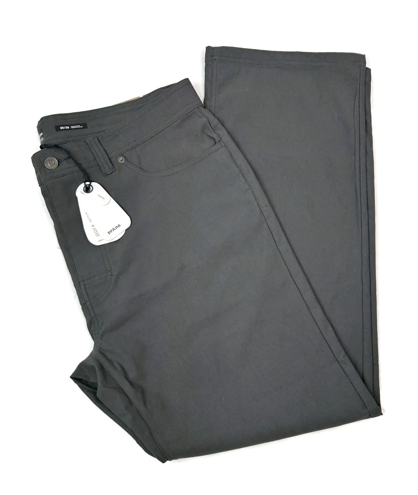 Prana Brion Pants II Performance Chino Dark Iron Gray 36 x 30 Men's Casual Pants