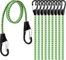 10-Piece Heavy Duty Bungee Cords with Metal Hooks, 40” Elastic Bungee Straps for