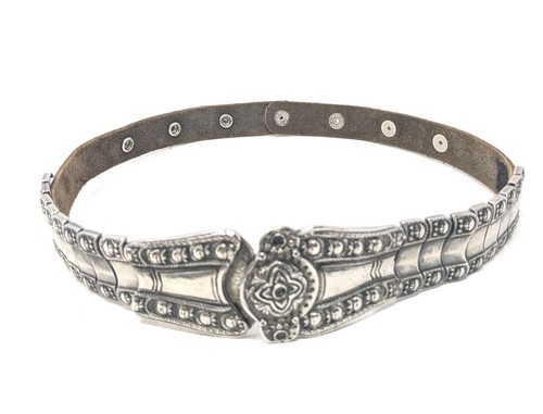 RZADKI vintage pasek Fiocchi wyprodukowany we Włoszech regulowana talia 26-34" skóra i metal  - Zdjęcie 1 z 10