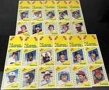 1982 Topps Baseball Cards. Comp Set. 22 Cards On 11 Uncut Panels.FREE SHIPPING