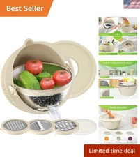 Multi-Functional 4QT Colander Set with Graters - Dishwasher Safe & Aesthetic