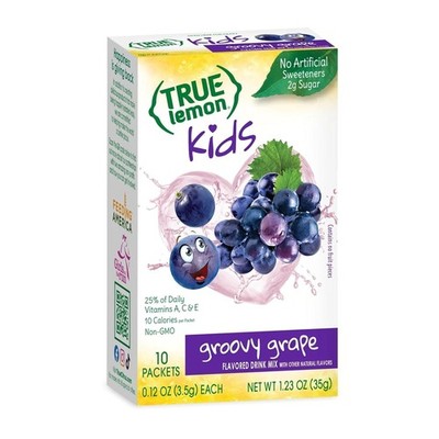 TRUE LEMON KIDS Groovy Grape (10 Packets) for Hydration - No Preservatives,