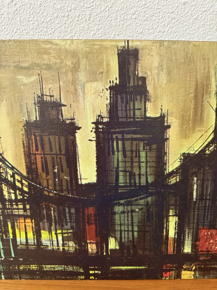 Impresión litográfica vintage MCM Marius Girard “Puente Metropolitano” 1964 12”x24” Foto 4 de 4