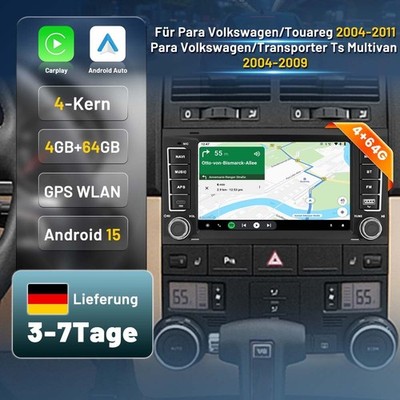 Für VW Touareg 2003-2009 Android 15 Autoradio Carplay GPS RDS Navi WIFI 4G+64G