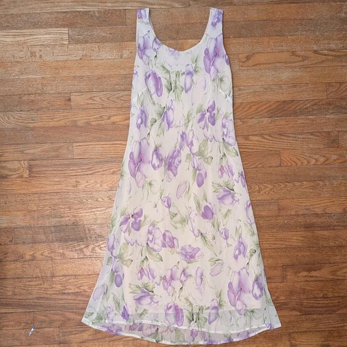 Mary McFadden Women's Cream and Purple Dress