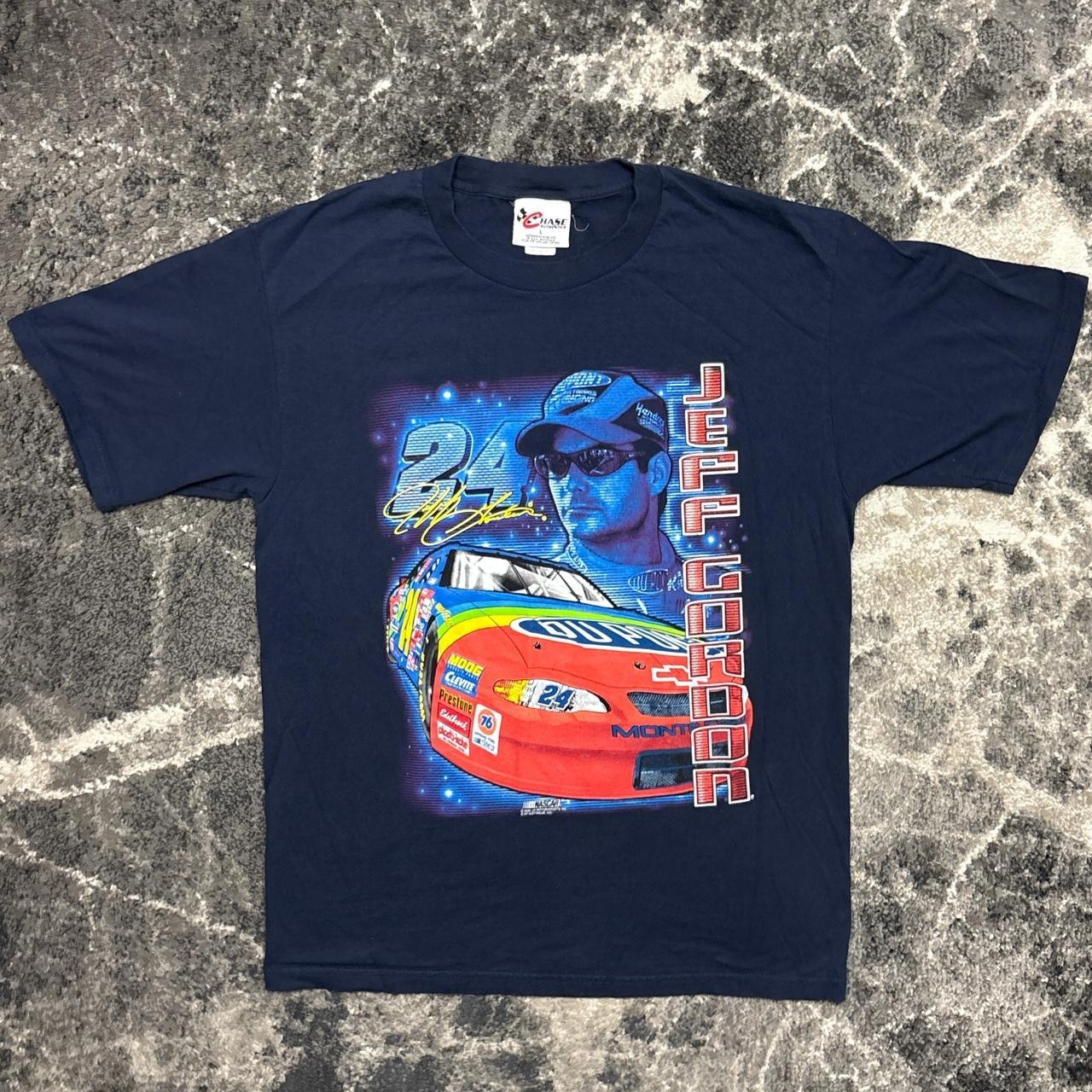 Vintage Nascar Jeff Gordon Shirt Mens Large 90s Y2K Chase Authentics Dupont Navy