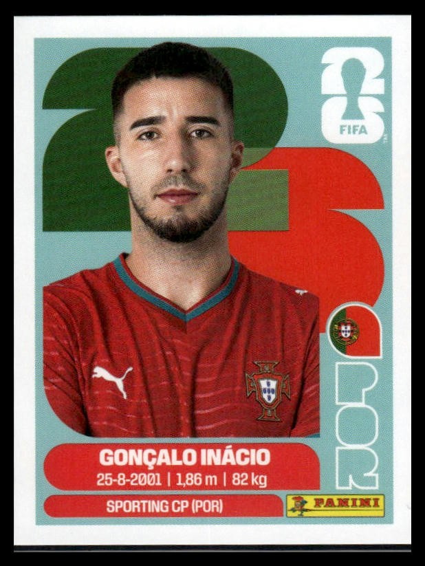 2026 Panini FIFA World Cup Stickers Italy Back Gonçalo Inácio #POR8 Portugal