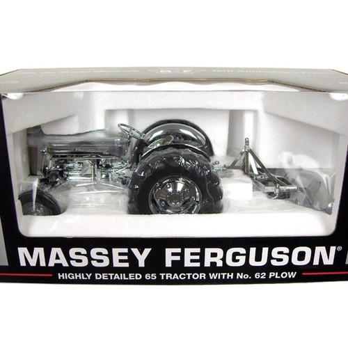 CHROME Version 1/16 Massey Ferguson 65 w/ #62 Plow Toy Tractor Times CUST-1012 - Picture 3 of 3