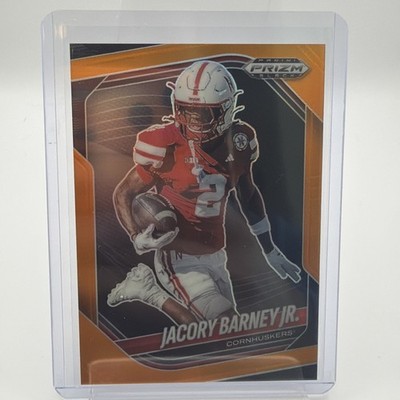 Panini 2025 Prizm Black Jacory Barney Jr. #165 Orange PRIZM Cornhuskers /49