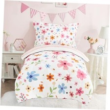 4 Piece Colorful Floral Toddler Bedding Toddler - 4 Piece Set Colorful Flowers