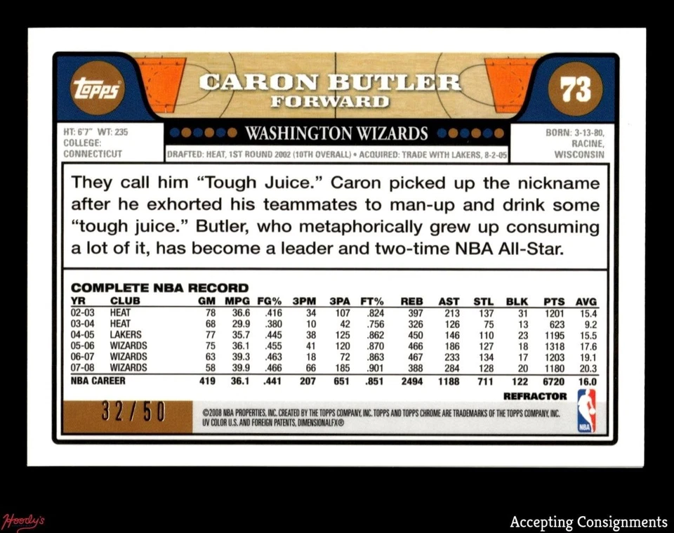 2008-09 Topps Chrome Refractors Gold #155 Anthony Parker 37/50 RAPTORS - Image 2 of 2