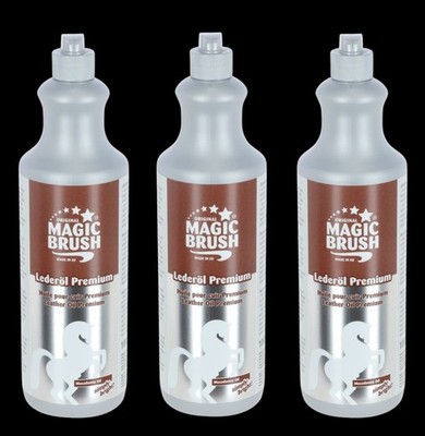 3 x MagicBrush Lederöl Premium 1000 ml Lederpflege Macadamia Sattelfett Zaumzeug
