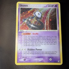 2005 Pokemon Unown B EX Unseen Forces #B/28 Holo RARE * SWIRL* VINTAGE!