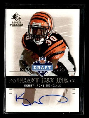 2007 SP Rookie Threads Kenny Irons Draft Day Ink Auto Autograph #DDI-KI U9580
