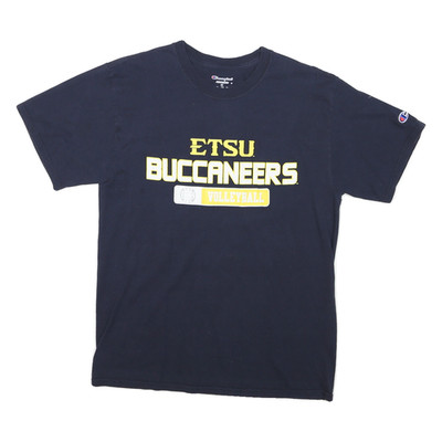 CHAMPION Herren T-Shirt dunkelblau ETSU Buccaneers Volleyball Grafik M kurz
