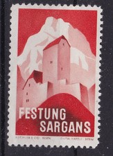 Schweiz. Soldatenmarken. 1939. Festung Sargans, Falzrest