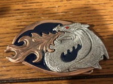 Dragon Belt Buckle copper tone with black enamel