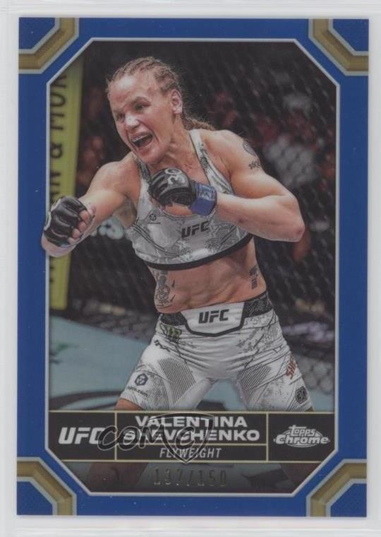 2024 Topps Chrome UFC Blue Refractor /150 Valentina Shevchenko #190