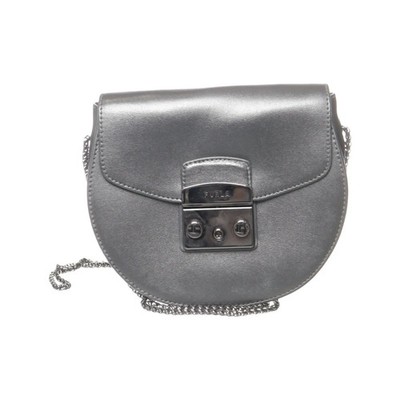 Furla, Umhängetasche, Damen, Grau, Einfarbig, 19, 9, 17 cm #acb