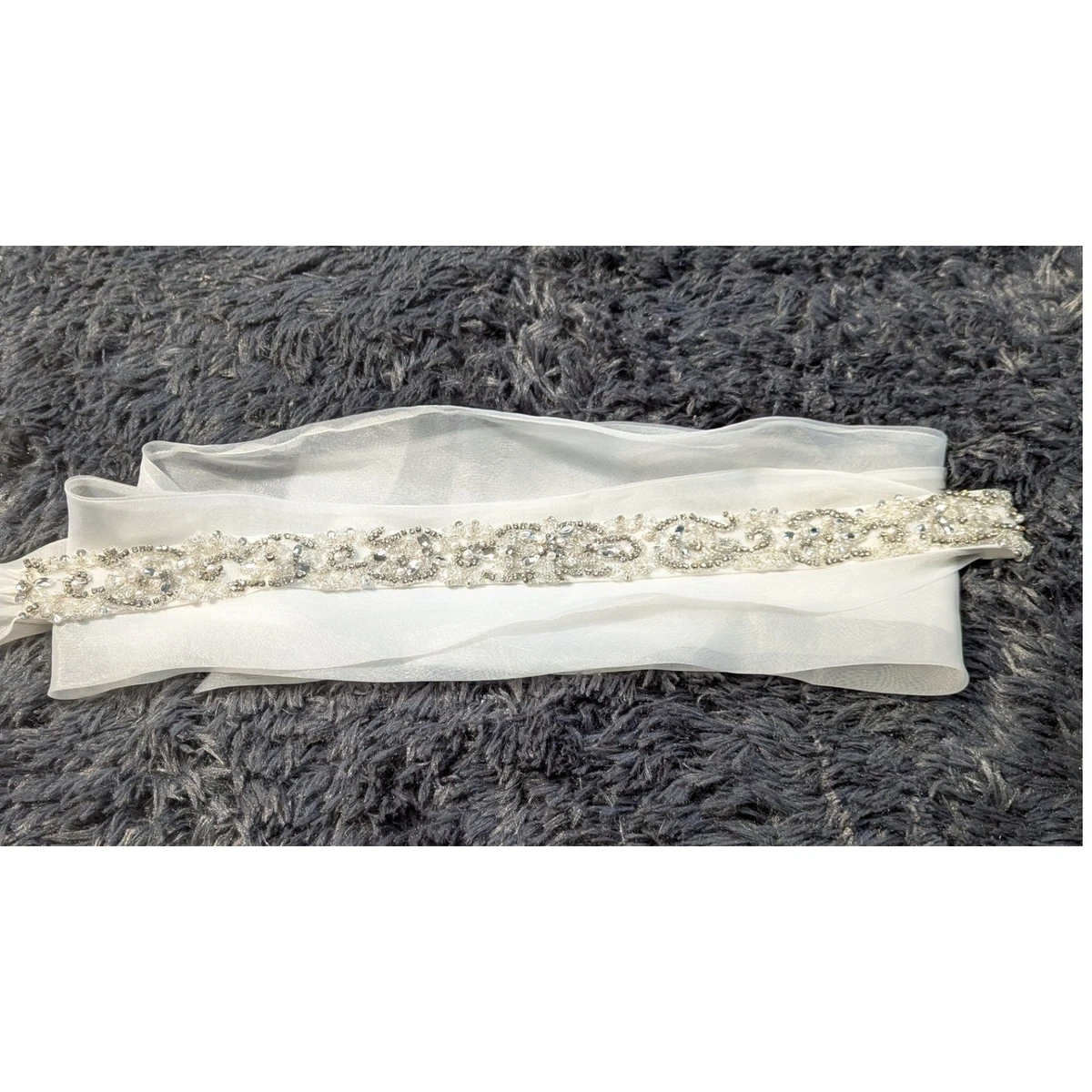 En Vogue Cultured Pearl Rhinestone Wedding Dress Belt‎ With White Sash $180 beaded wedding dress sash products for sale | eBay main image 4