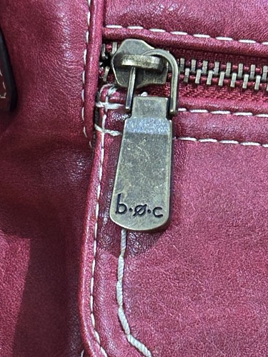 B.O.C. Born Concept Crossbody Shoulder Handbag Purse Wine/Burgundy Faux Leather - Picture 3 of 15