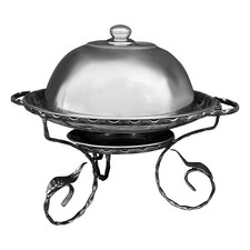 Calentador de metal soporte pinchos plato 4 piezas grande Saj barbacoa plato para servir 36 cm
