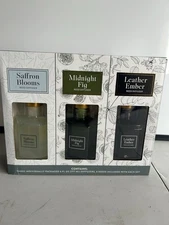 Bellevue 6oz. Reed Diffuser, Set of 3 Midnight Fig, Saffron Bloom, Leather Ember