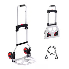 Folding Hand Truck and Dolly, 176 Lbs. Capacity, Aluminum Foldable Cart, Heavy-D